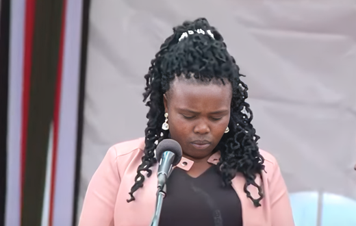 The late Kelvin Kiptum's wife, Asenath Rotich, delivered a touching and heartfelt tribute to her husband during his funeral service on Friday, February 23.