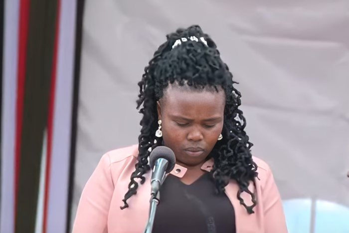 The late Kelvin Kiptum's wife, Asenath Rotich, delivered a touching and heartfelt tribute to her husband during his funeral service on Friday, February 23.