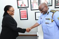 Chief Justice Martha Koome meets Police IG Japheth Koome at the Supreme Court Building on February 13, 2023