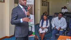Roads CS Kipchumba Murkomen speaks during a public participation session on July 8, 2024