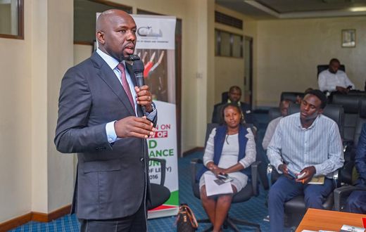 Roads CS Kipchumba Murkomen speaks during a public participation session on July 8, 2024