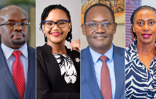 Interior PS Raymond Omollo, Diaspora PS Roseline Njogu, Treasury PS Chris Kiptoo and Heath PS Mary Muthoni