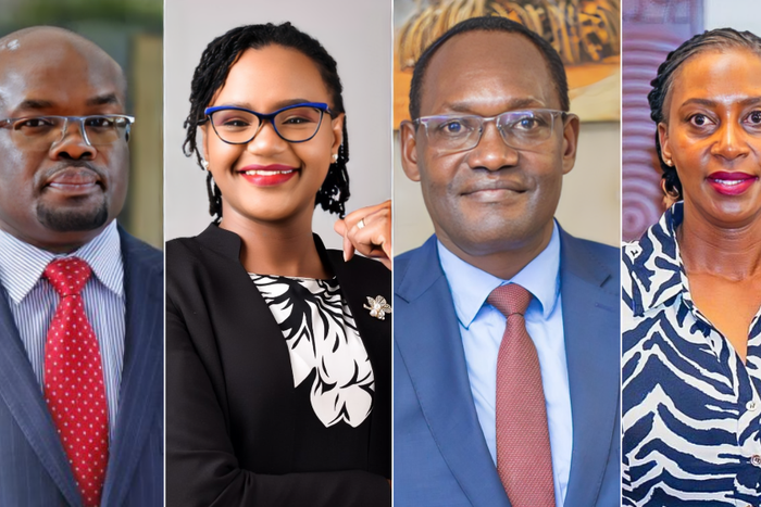 Interior PS Raymond Omollo, Diaspora PS Roseline Njogu, Treasury PS Chris Kiptoo and Heath PS Mary Muthoni