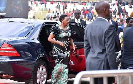 First Lady Rachel Ruto arrives at Uhuru Gardens for Mashujaa Day 2022 celebrations on December 12, 2022