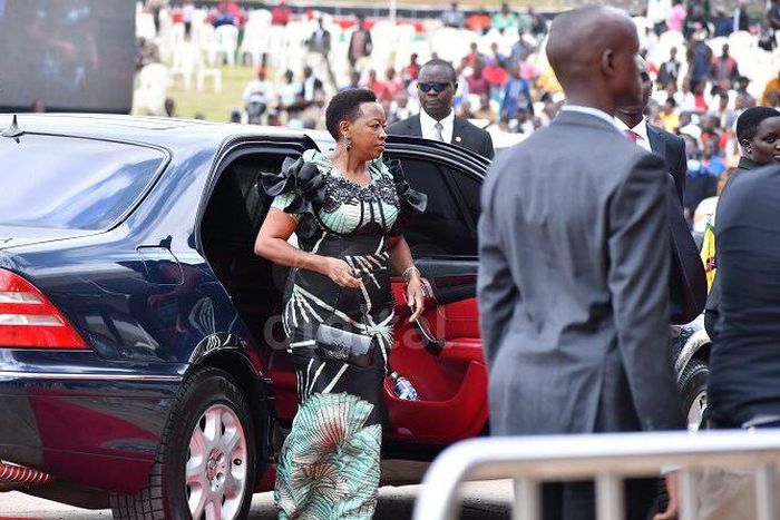 First Lady Rachel Ruto arrives at Uhuru Gardens for Mashujaa Day 2022 celebrations on December 12, 2022