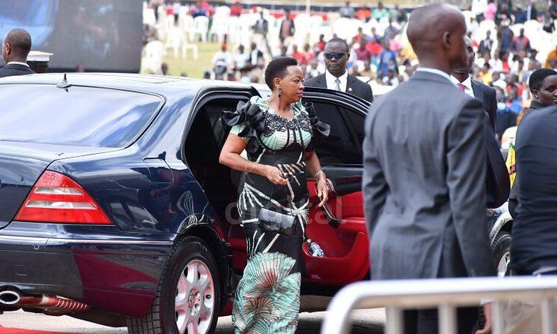 First Lady Rachel Ruto arrives at Uhuru Gardens for Mashujaa Day 2022 celebrations on December 12, 2022