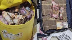 A collage of the money recovered by DCI