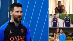 Lionel Messi, his mother, Arturo Vidal and finally Messi and his wife.