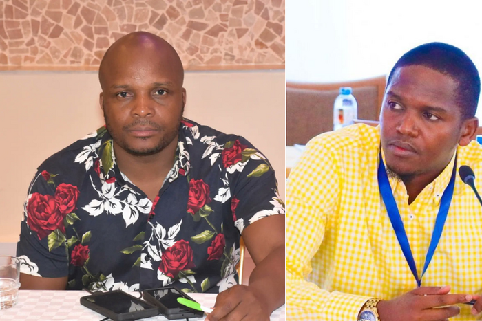 A collage of Lang'ata MP Jalang'o and Trans Nzoia Senator Allan Chesang