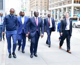President William Ruto accompanied by his aides in US during a past trip