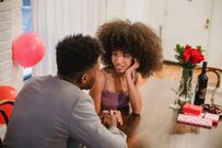 Couple talking while on a date