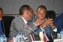 Treasury CS Njuguna Ndungu and Treasury PS Chris Kiptoo during the launch of public hearing for the budget making process
