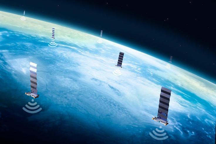 Illustration of SpaceX's Starlink network of satellites.Getty Images