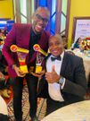 Waihiga Mwaura with Linus Kaikai at the AJEA gala