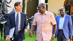 President William Ruto with World Bank Kenya Director Keith Hansen at State House, Nairobi