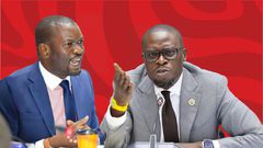 A collage of Senator Edwin Sifuna and Governor Johnson Sakaja