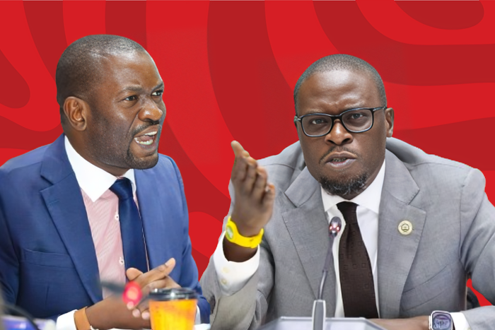 A collage of Senator Edwin Sifuna and Governor Johnson Sakaja