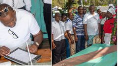 Retired President Uhuru Kenyatta at the coastal city of Mombasa over the weekend, where he visited The Moorings, Kenya's first floating restaurant.