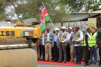 President William Ruto during the launch of the construction of a 65-Kilometre road network in Ongata Rongai on April 28, 2023