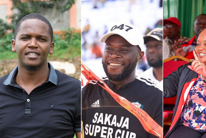 A collage of Trans Nzoia Senator Allan Chesang, Nairobi Governor Johnson Sakaja and Kirinyaga Governor Anne Waiguru