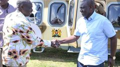 President William Ruto and his deputy Rigathi Gachagua during a trip to Homa Bay
