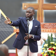 Nairobi county governor Johnson Sakaja speaking at The Deliverance Church Langata on Sunday, October 01