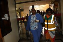 Sabina Chege after she was injured at Parliament buildings on Thursday, June 8