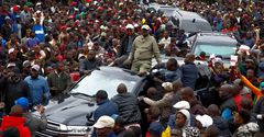 Azimio leader Raila Odinga and other politicians during the Saba Saba protest rally at Kamukunji grounds in Nairobi on July 7, 2023