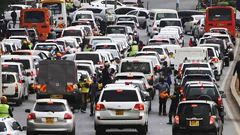 Cars on the road in Nairobi