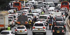 Cars on the road in Nairobi