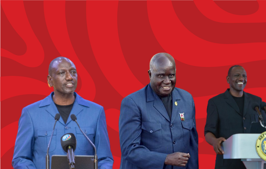 A collage of President William Ruto and former Zambia President Kenneth Kaunda