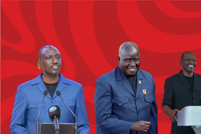 A collage of President William Ruto and former Zambia President Kenneth Kaunda
