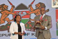 ICT CS Eliud Owalo and Data Protection Commissioner Immaculate Kassait during the Data Privacy Day in Kisumu on January 26, 2024