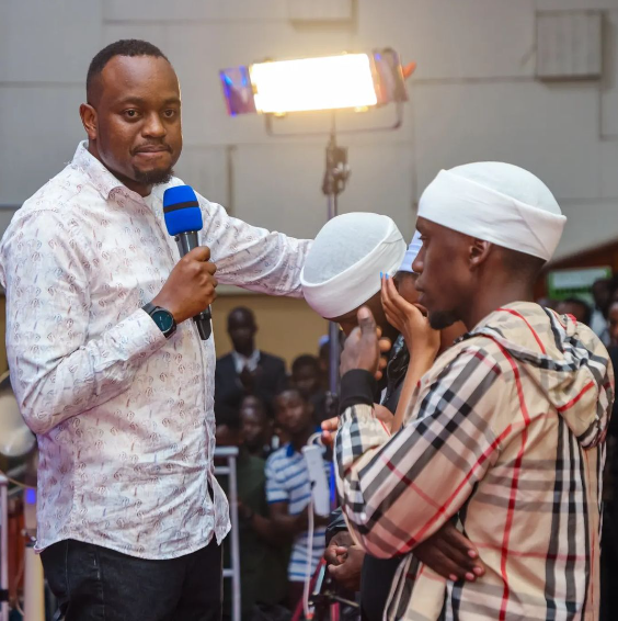 Pastor T Mwangi with the Akorino brothers and Emily Nyaruiru