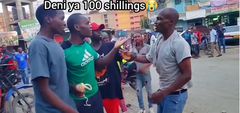 Screenshot of a shopkeeper confronting a man for Sh100 in pipeline, Nairobi