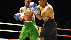 Karim Mandonga in action against Daniel Wanyonyi at the KICC