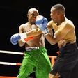 Karim Mandonga in action against Daniel Wanyonyi at the KICC
