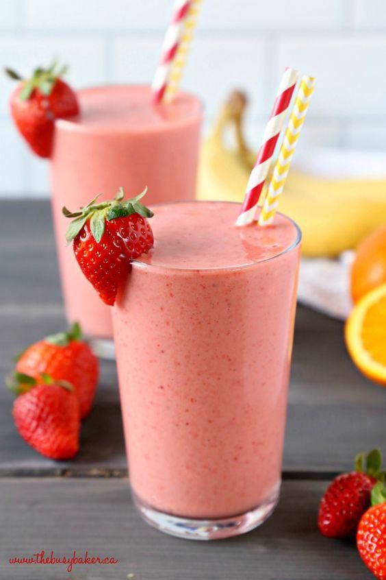 Tasty strawberry, banana and orange smoothie​ [Pinterest]