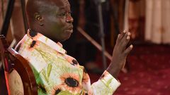 Deputy President Rigathi Gachagua speaking during an interview with radio stations on March 17, 2023