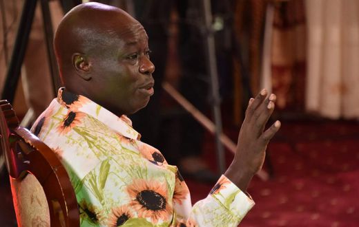 Deputy President Rigathi Gachagua speaking during an interview with radio stations on March 17, 2023