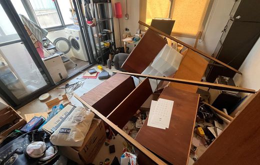 A view of a damaged apartment following an earthquake offshore, in New Taipei City, Taiwan April 3, 2024.Fabian Hamacher/REUTERS