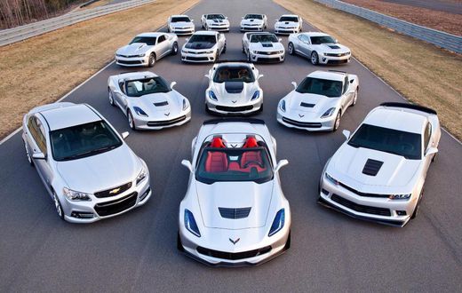 Lined up cars