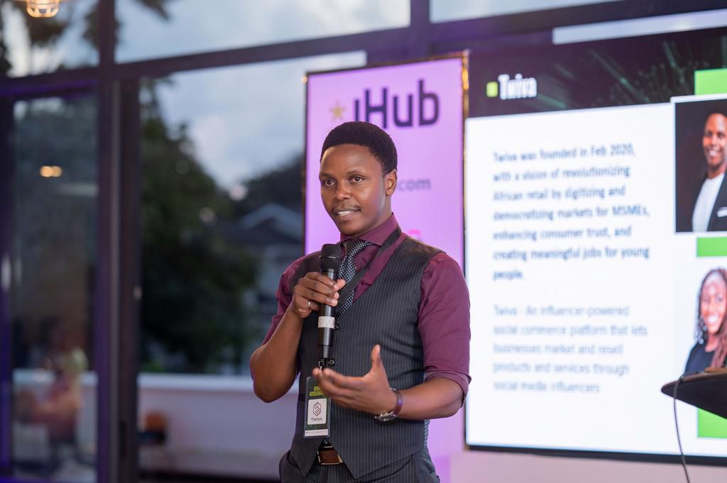 Peter Kironji, CEO & Co-founder, presenting about Twiva during the Safaricom Spark Accelerator Program Launch