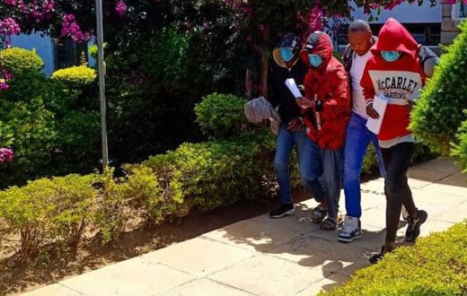 Acquitted suspects in the killing of fashion designer Edwin Chiloba being led out of court