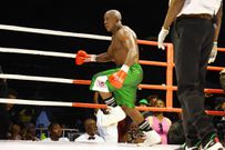 Karim Mandonga in action against Daniel Wanyonyi at the KICC