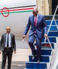 Presidedent William Ruto disembarking from the official presidential jet
