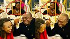 Betty Kyallo talking to Simon Kabu conversing, Sarah Kabu can be seen in the background