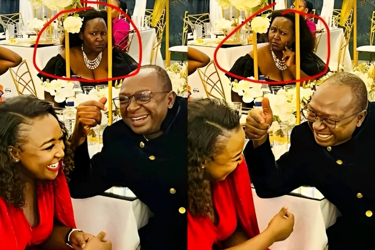 Betty Kyallo talking to Simon Kabu conversing, Sarah Kabu can be seen in the background