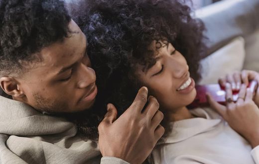 Couple cuddling