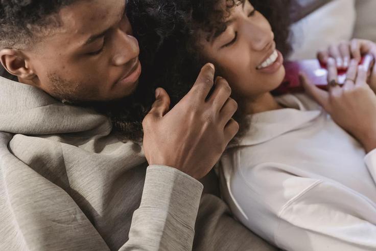 Couple cuddling